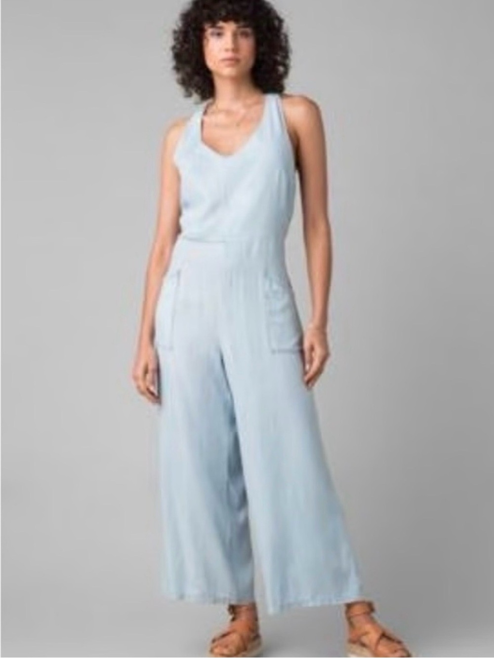 Prana Women's Chambray 100% Tencel Lyocell Sleeveless Romper
Wide Leg Size XS